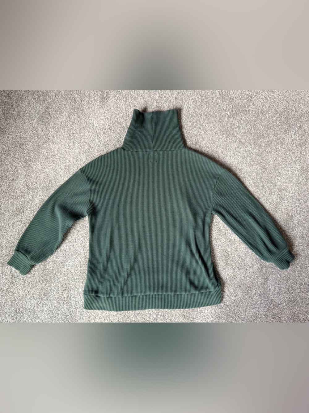 Gap Women’s Waffle Oversized Chunky Turtleneck Long Sleeve Dark Emerald Small
